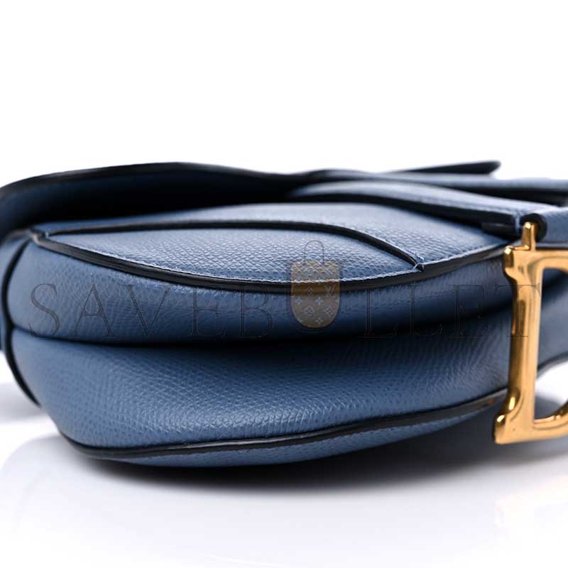 d*or grained calfskin mini saddle bag De*1m blue (17*15*5cm)